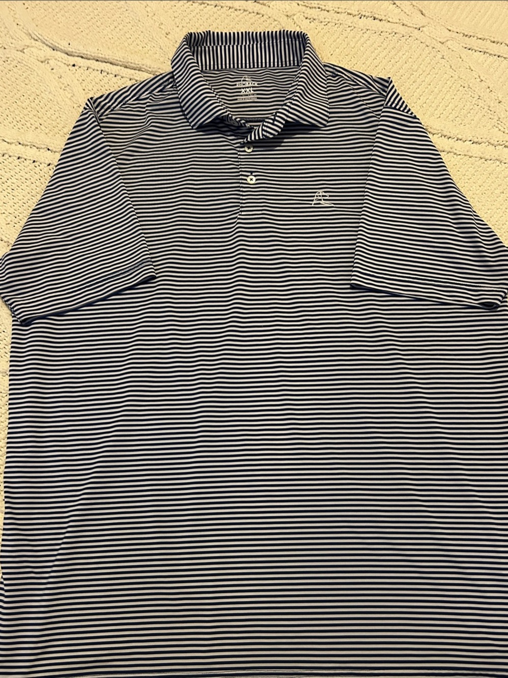 Rhoback Men’s Blue & White Striped Polo